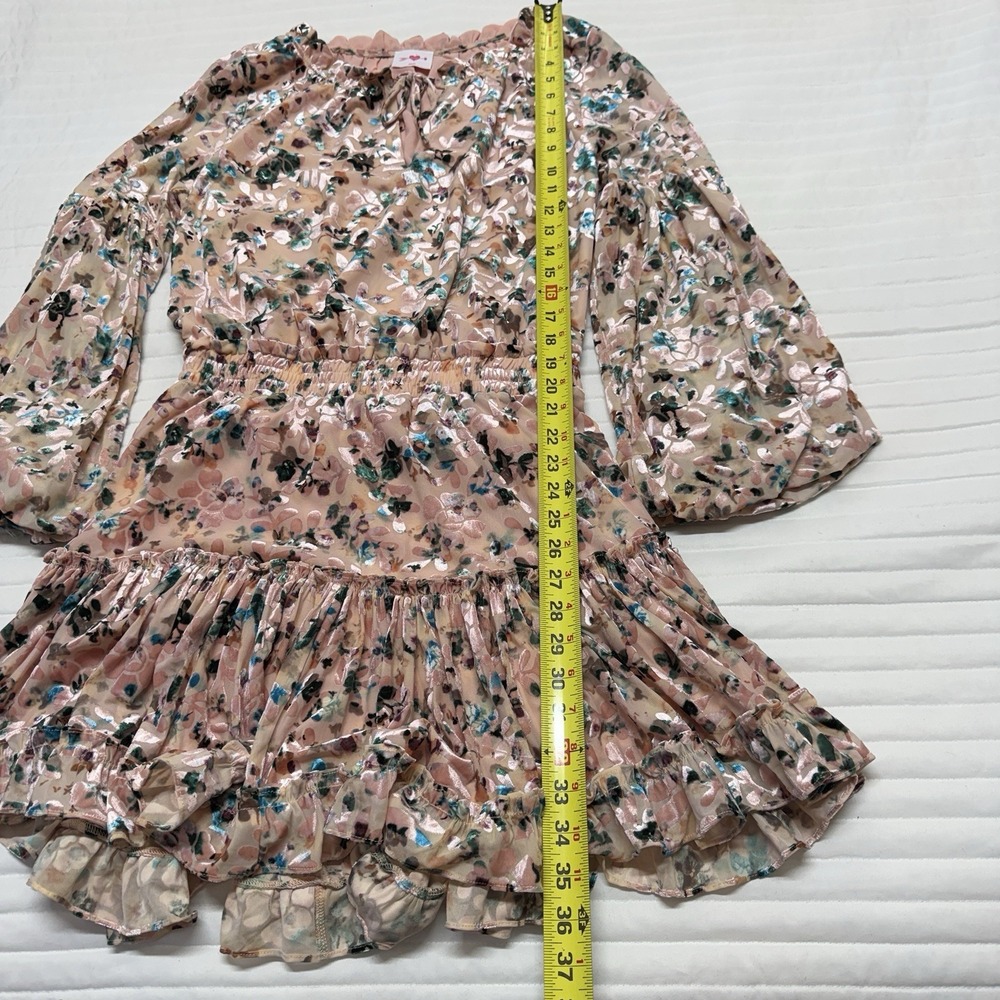 Buddy Love Women's Floral Print Elastic Waist Tiered Mini Dress Size‎ Medium - Picture 8 of 8